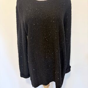 Calvin Klein Black Sequin Mohair Blend Sweater